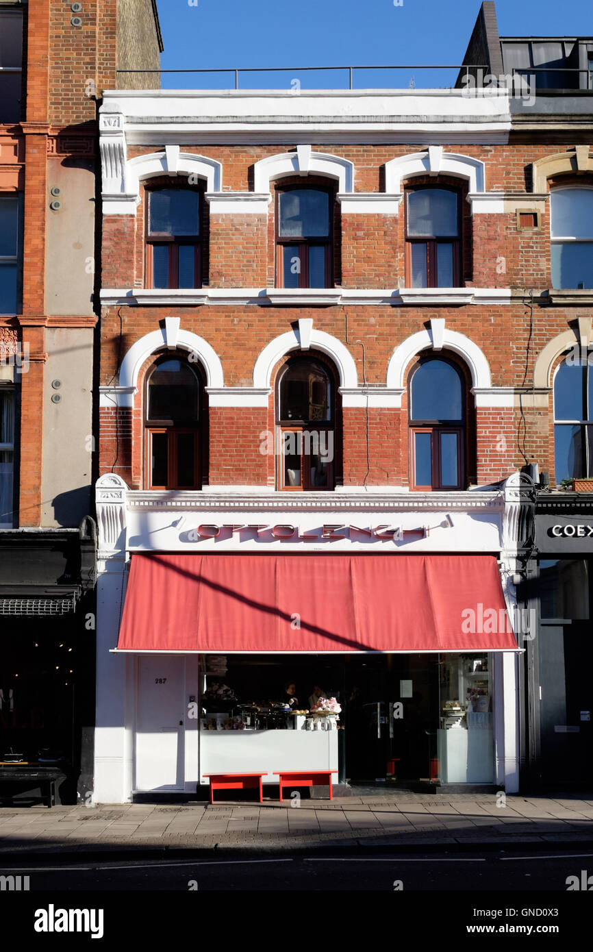 Exterior of the Ottolenghi deli and restaurant on Upper Street in Islington, London, UK. Stock Photo
