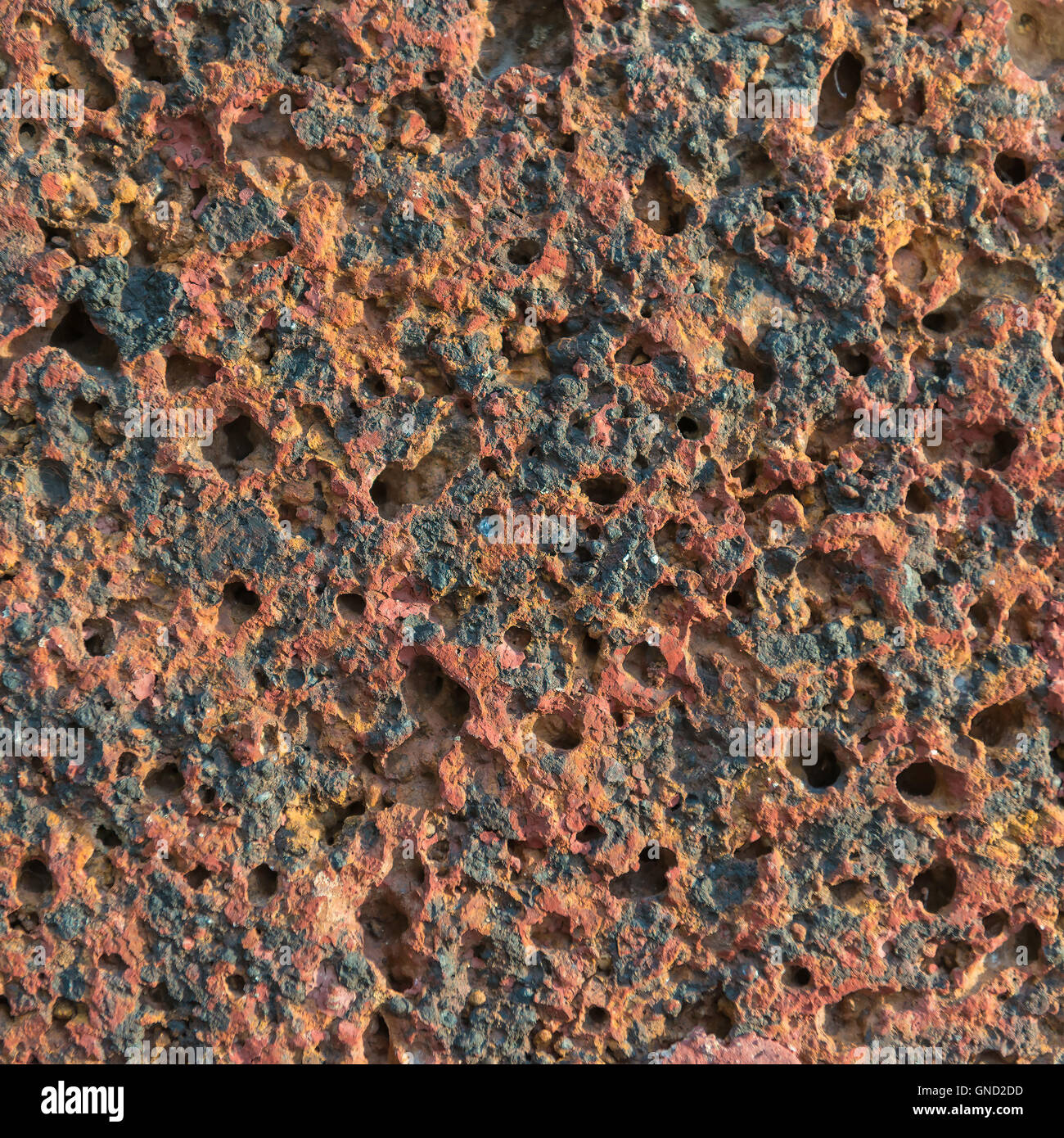 Close up stone texture, laterite. Stock Photo