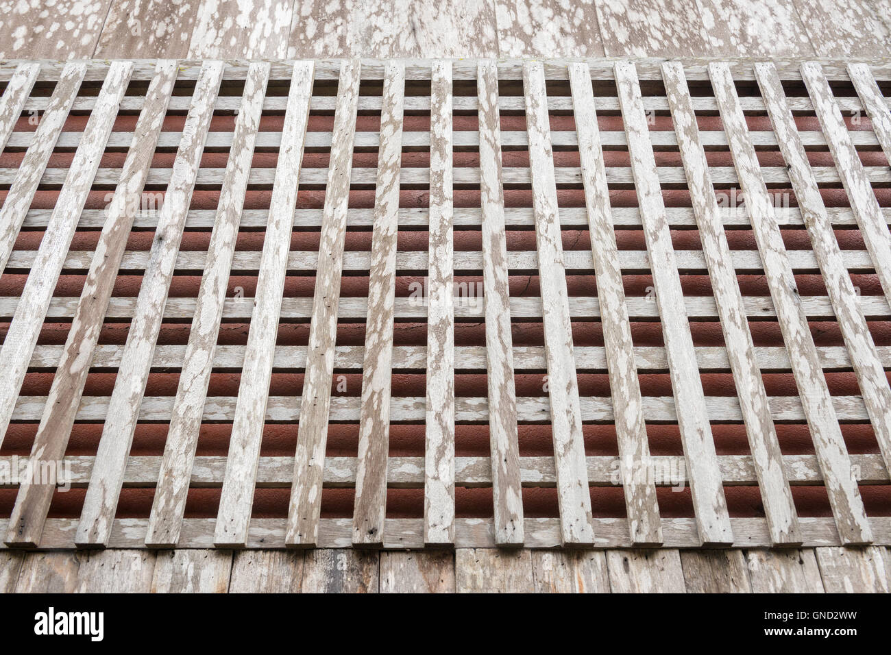 Wooden grate window of old style thai house Stock Photo Alamy