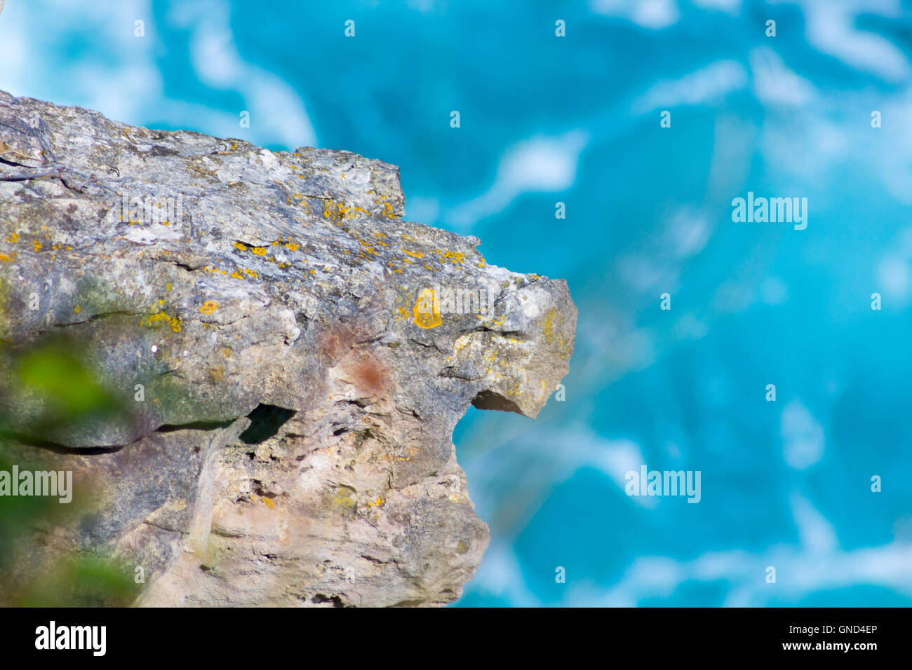 Blue Rocks along the Cantabrian Sea Stock Photo