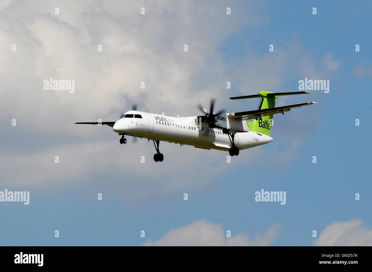 Airliner Bombardier, DHC8, YL-BAQ,  Air Baltic Stock Photo