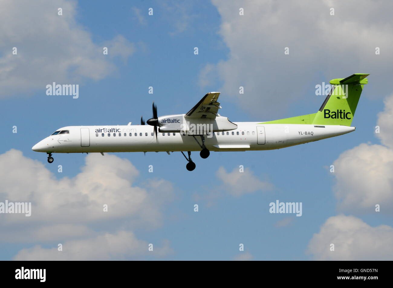 Airliner Bombardier, DHC8, YL-BAQ,  Air Baltic Stock Photo