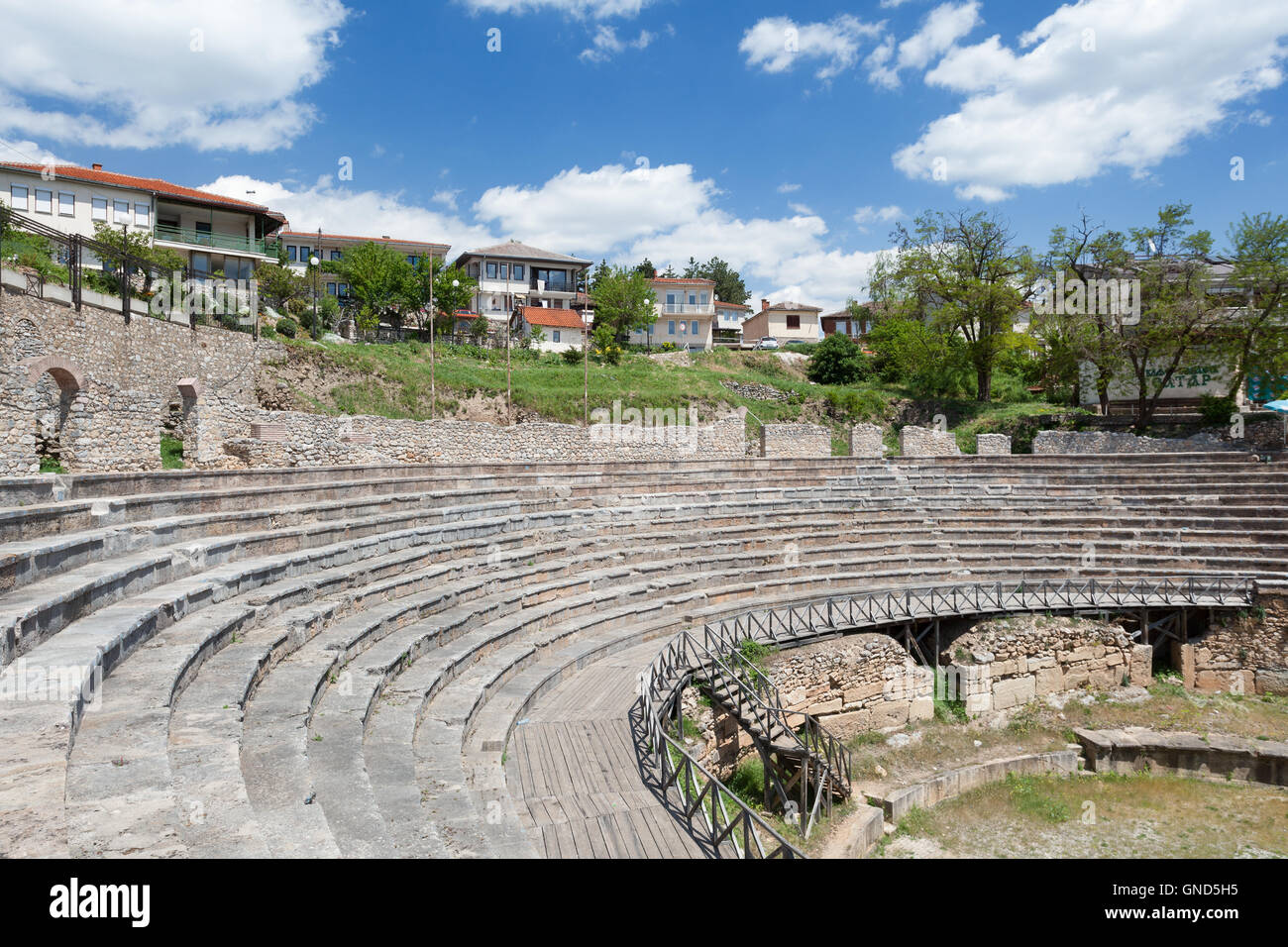 Ancient greek theatre of Ohrid, Macedonia Stock Photo