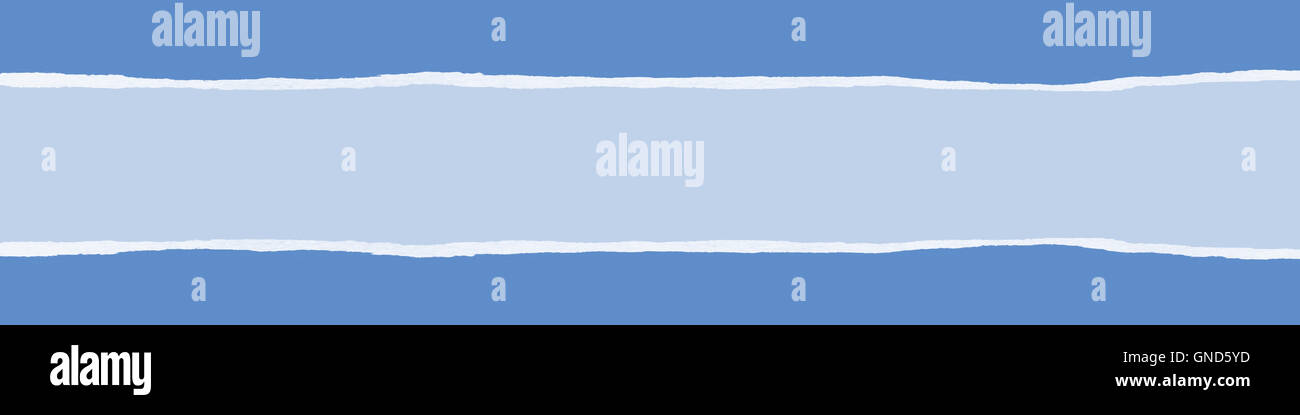 Ripped blue wrapping paper banner Stock Photo - Alamy