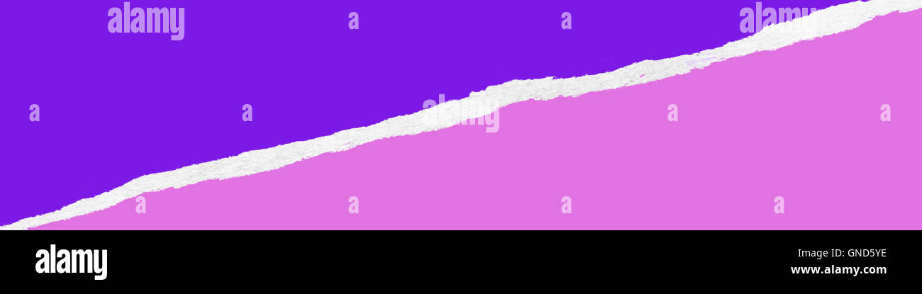 Ripped blue and purple wrapping paper banner Stock Photo - Alamy