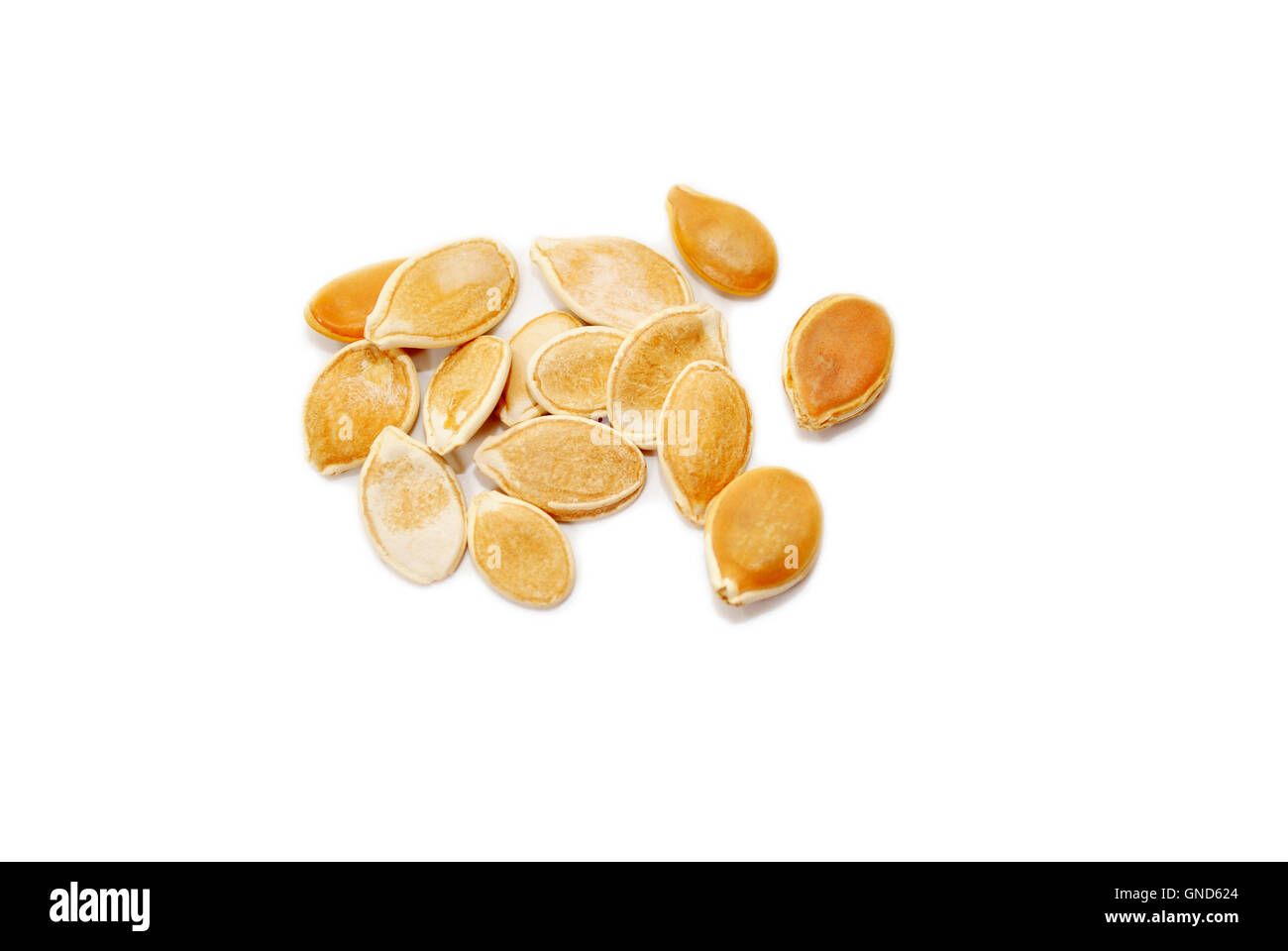 Dried Pumpkin Seeds Isolated Over White Stock Photo Alamy