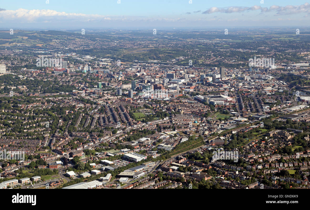 aerial view of Sheffield, South Yorkshire, UK Stock Photo Alamy