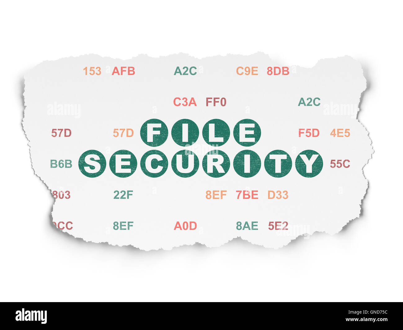 Safety concept: Painted green text File Security on Torn Paper ...