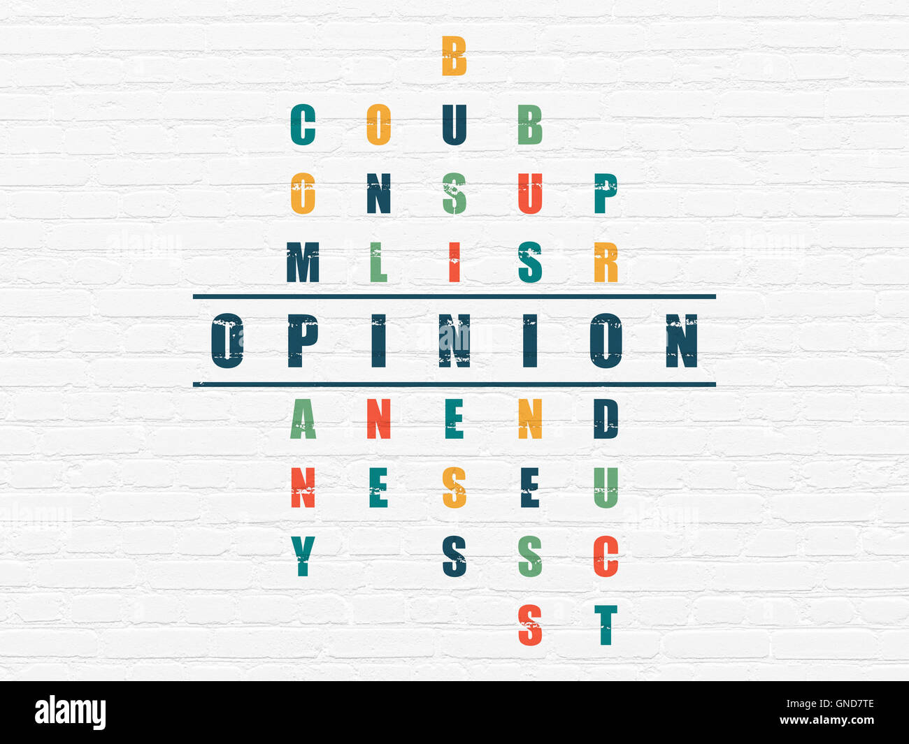 Advertising concept: Opinion in Crossword Puzzle Stock Photo Alamy