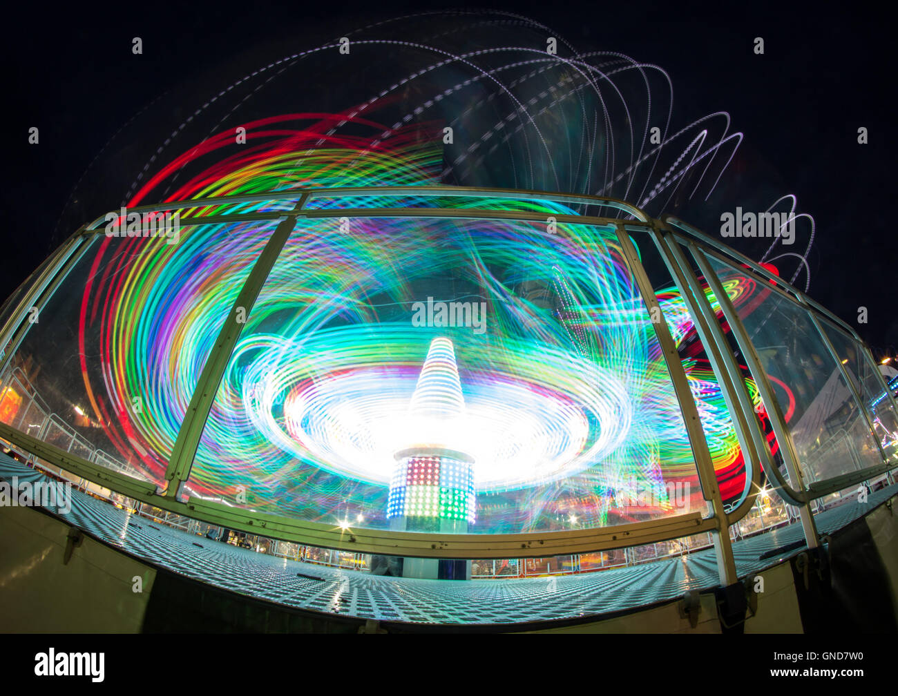 Colorful light trails amusement hi-res stock photography and images - Alamy