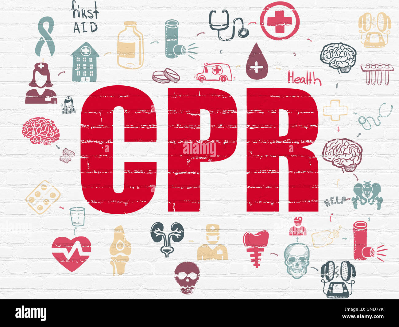 Medicine concept: CPR on wall background Stock Photo - Alamy