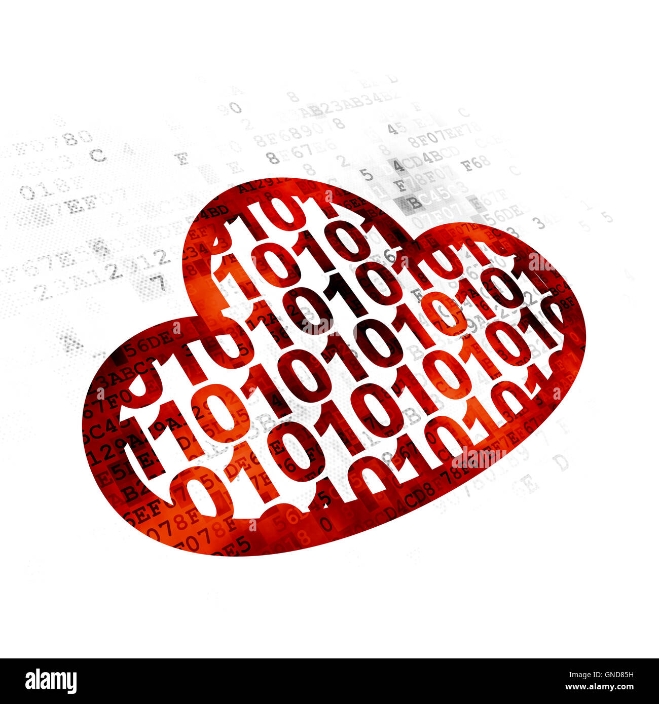 Cloud computing concept: Cloud With Code on Digital background Stock ...