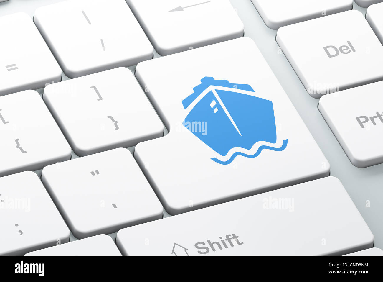 Vacation concept: Ship on computer keyboard background Stock Photo - Alamy