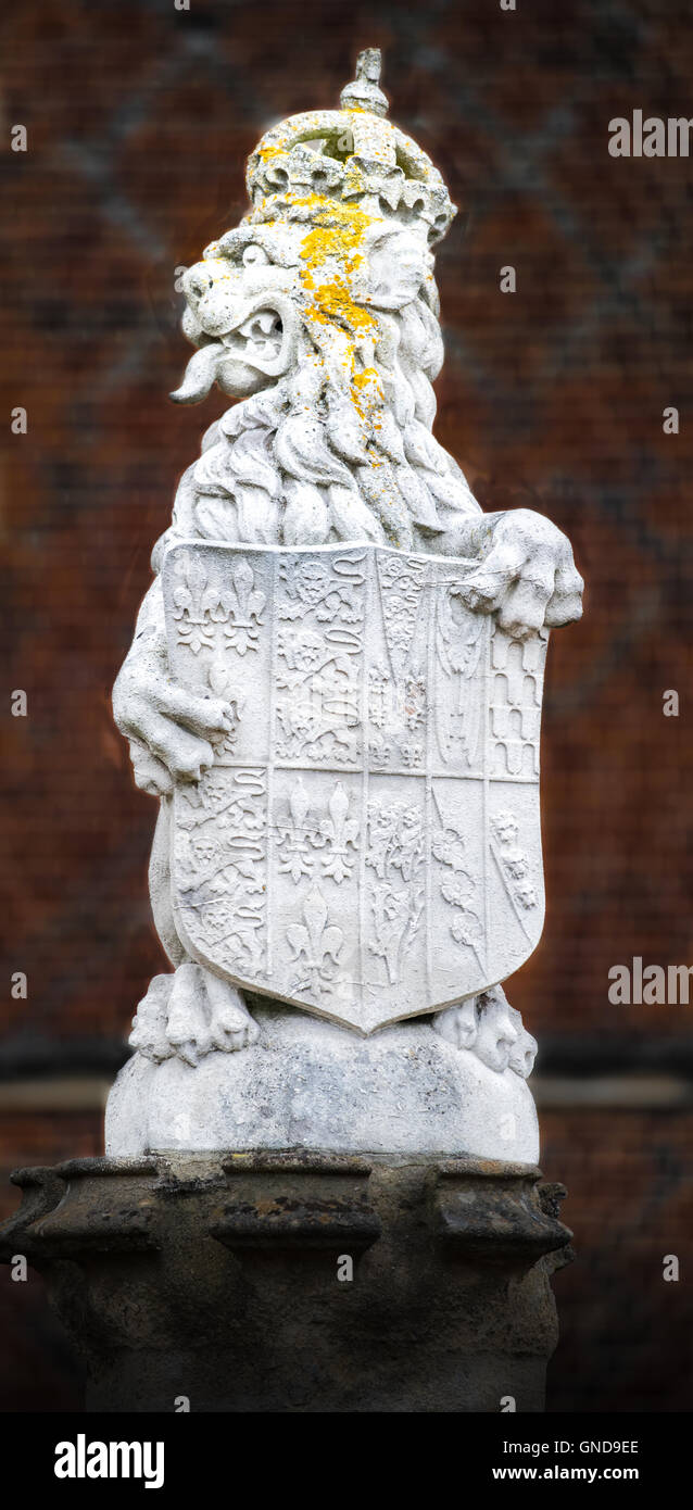 Stone statue of a mythic creature at Hampton court palace, London. Stock Photo