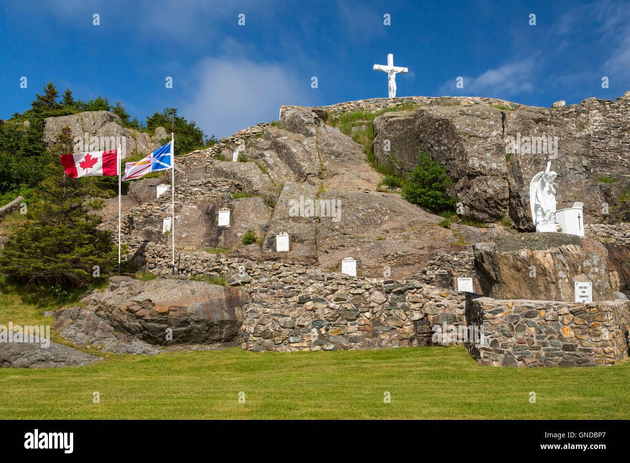 The grotto at the Church of St. Michaels in Faltrock, Newfoundland and Labrador, Canada. Stock Photo