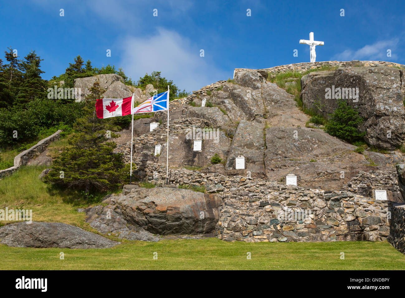 The grotto at the Church of St. Michaels in Faltrock, Newfoundland and Labrador, Canada. Stock Photo