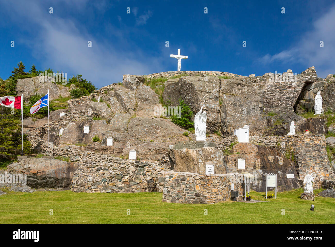 The grotto at the Church of St. Michaels in Faltrock, Newfoundland and Labrador, Canada. Stock Photo