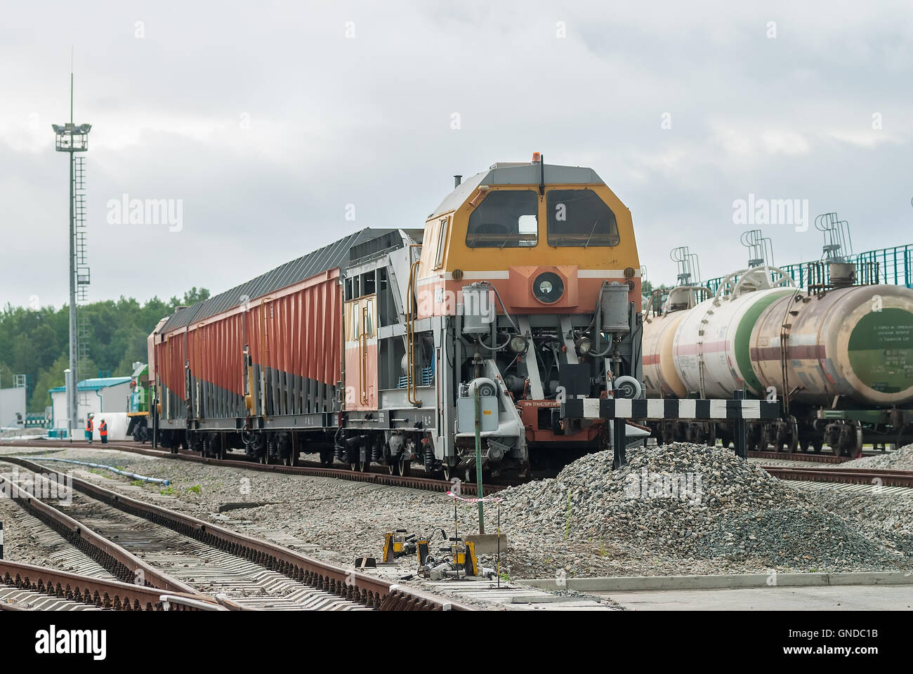 Snow removal train on depot railway Stock Photo Alamy