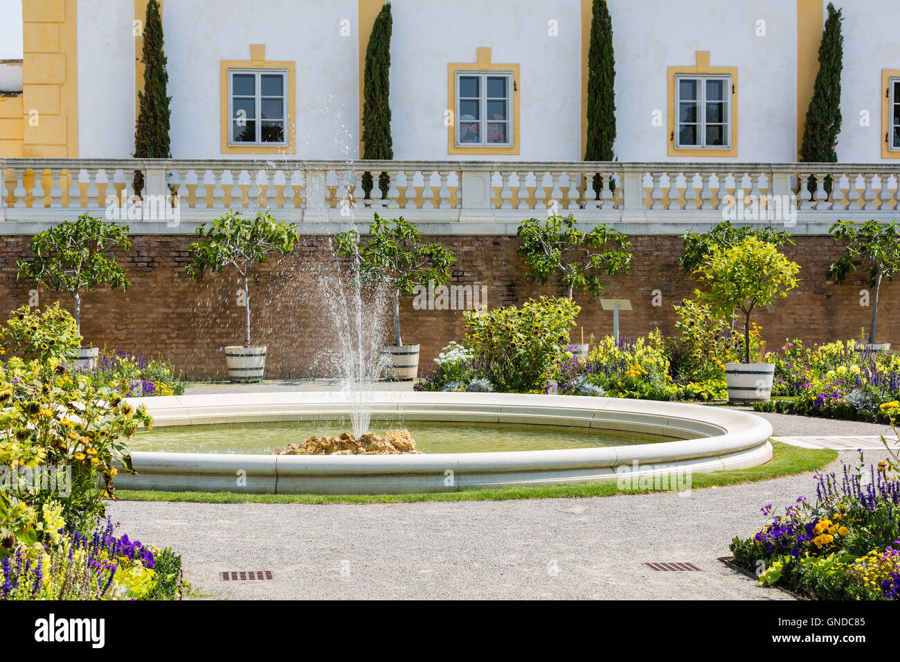 Orangery with adjacent greenhouse at Schloss Hof in Lower Austria Stock Photo