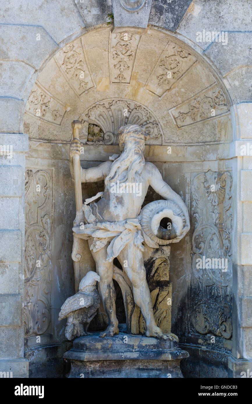 Sculpure of Fountain Grotto at castle Schloss Hof in Lower Austria Stock Photo