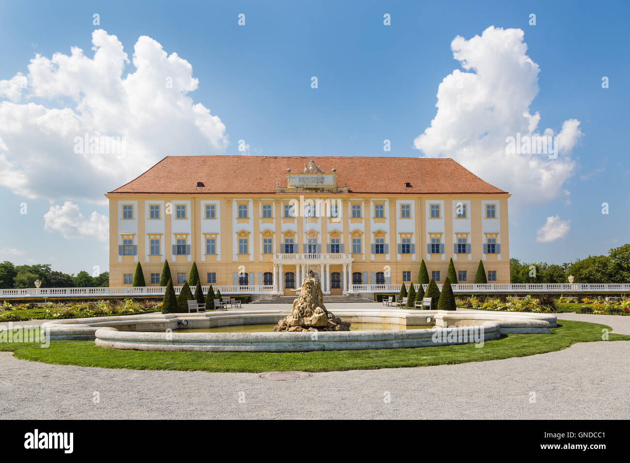 Schloss Hof castle with baroque garden in Lower Austria Stock Photo