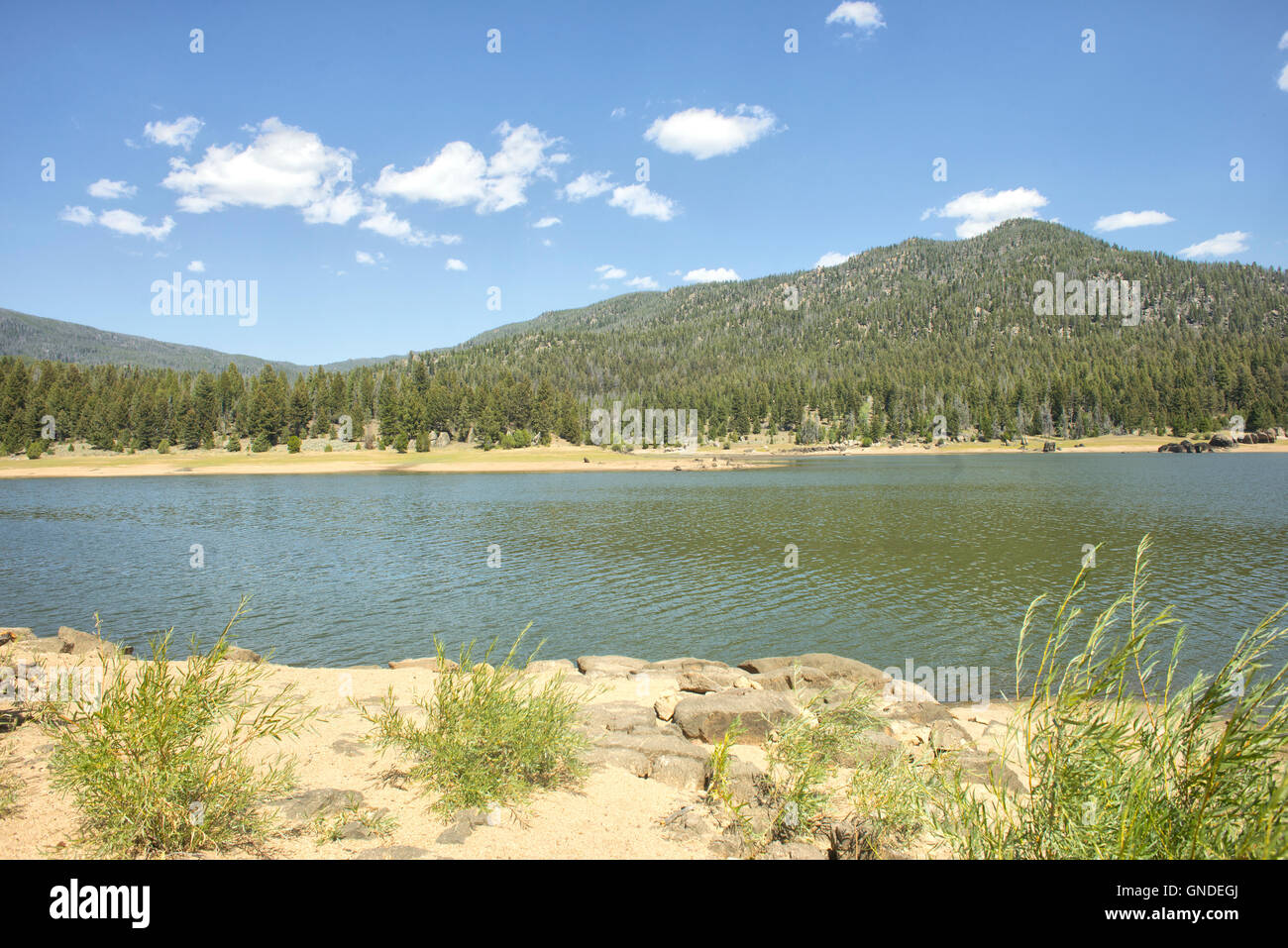 Delmoe Lake near Butte, Montana in Deerlodge National Forest in Montana. Stock Photo
