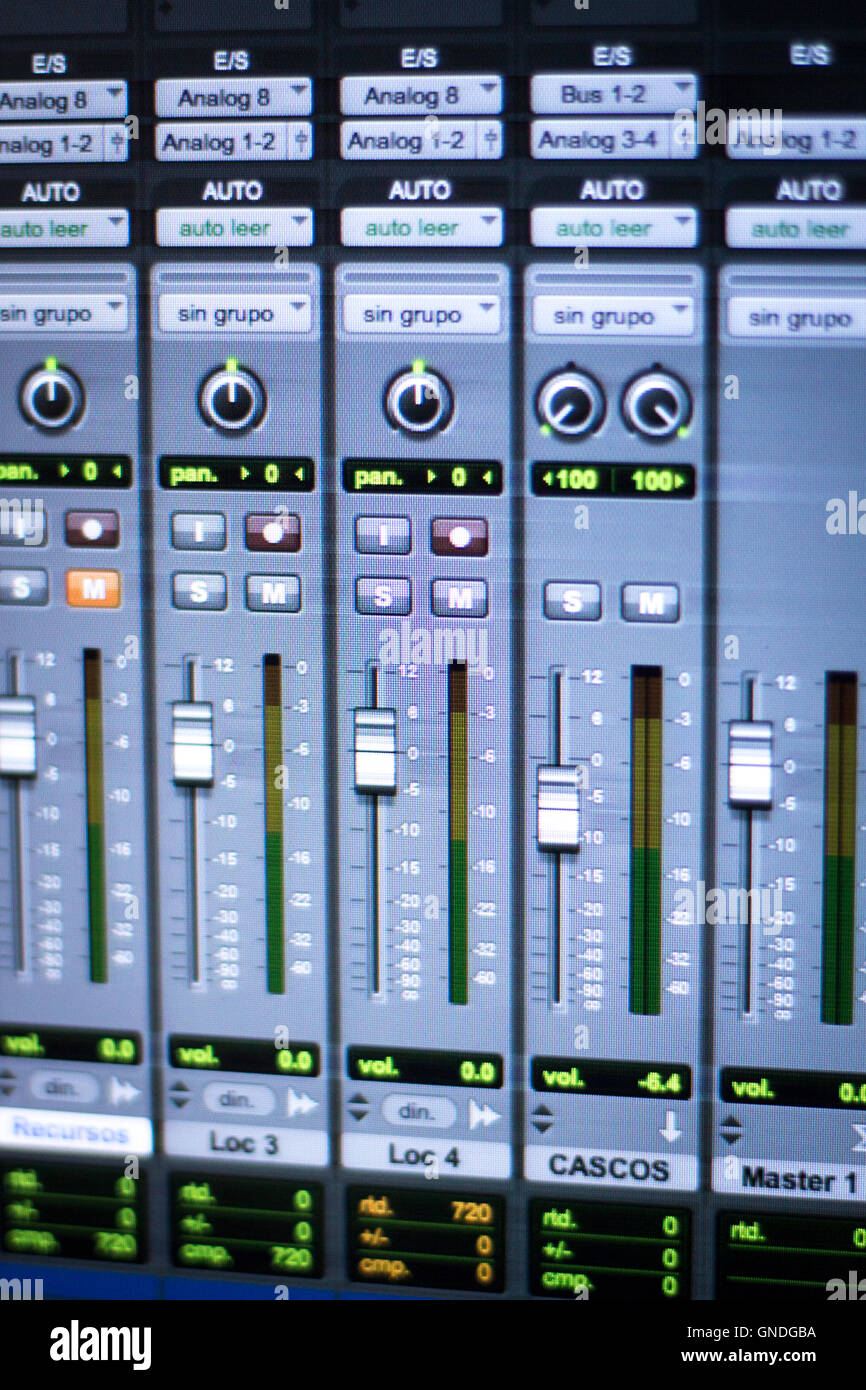 Professional sound recording audio studio digital equipment, amplifier ...