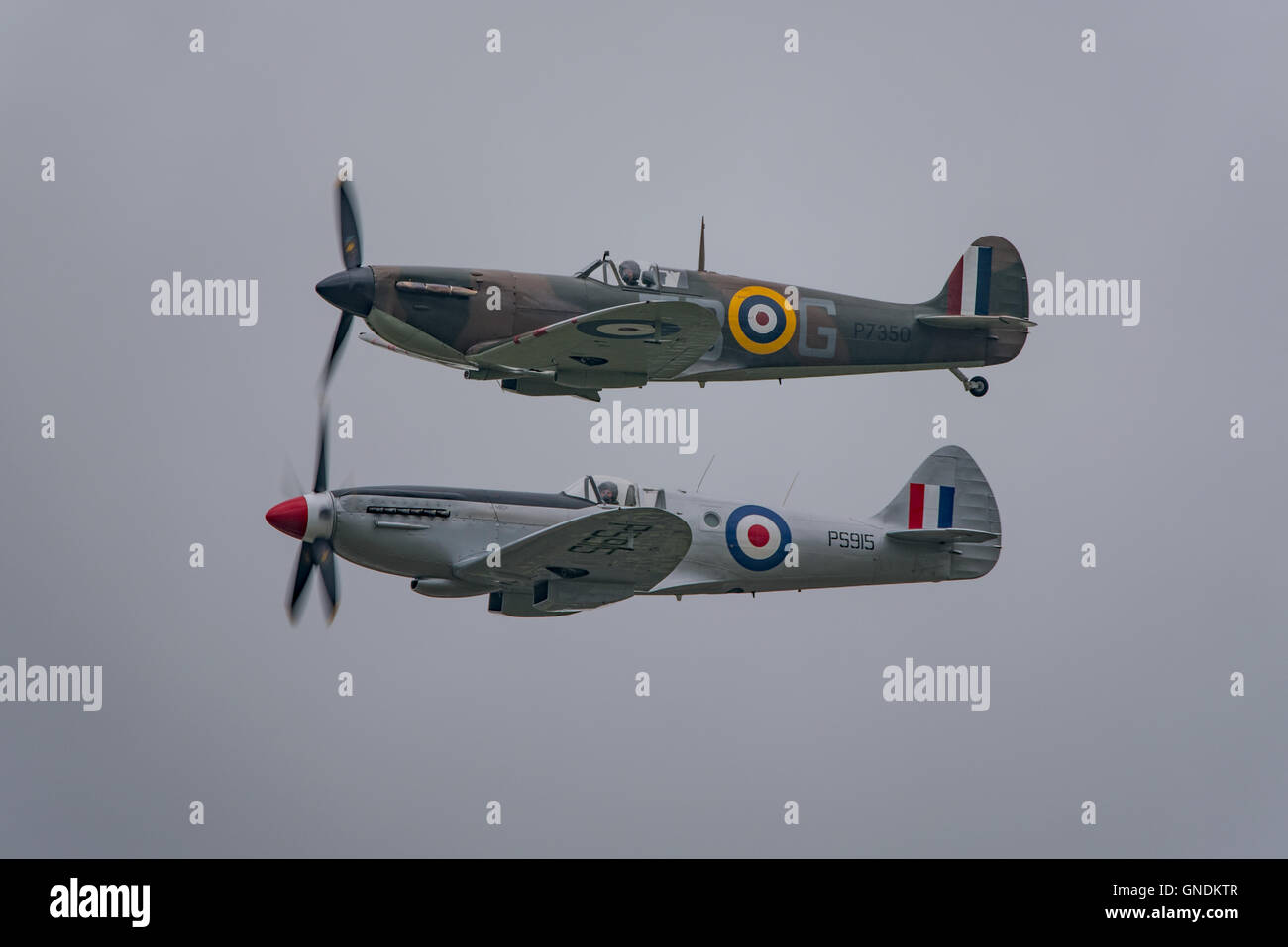 Evolution of the Spitfire. Stock Photo