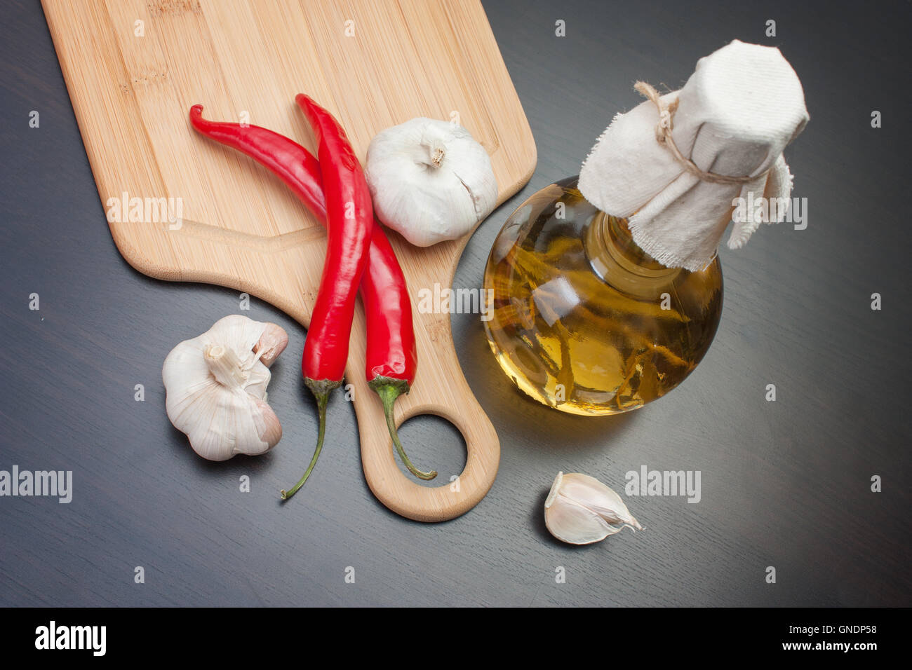 vegetables and cooking utensils Stock Photo