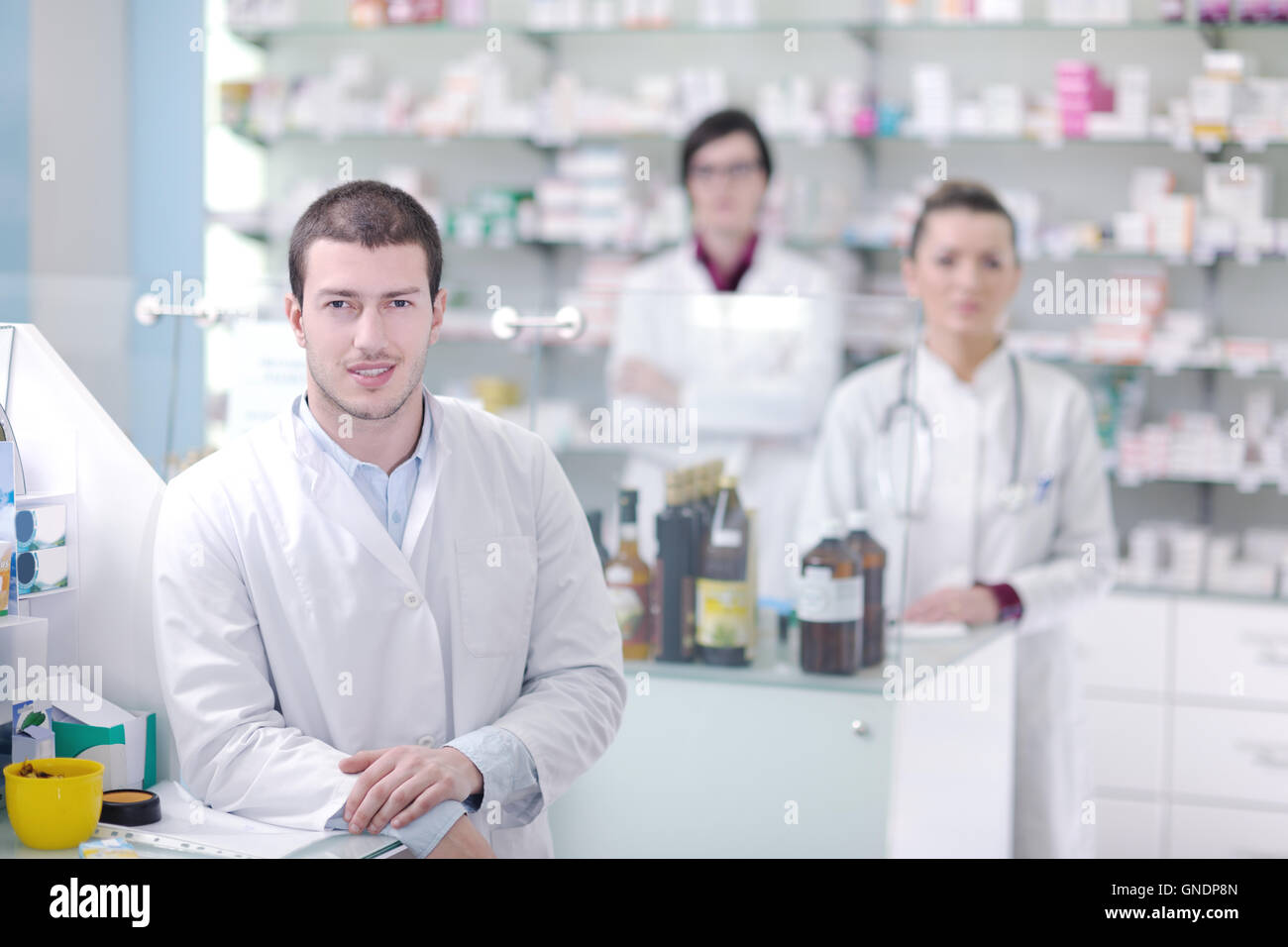 pharmacy drugstore people team Stock Photo - Alamy