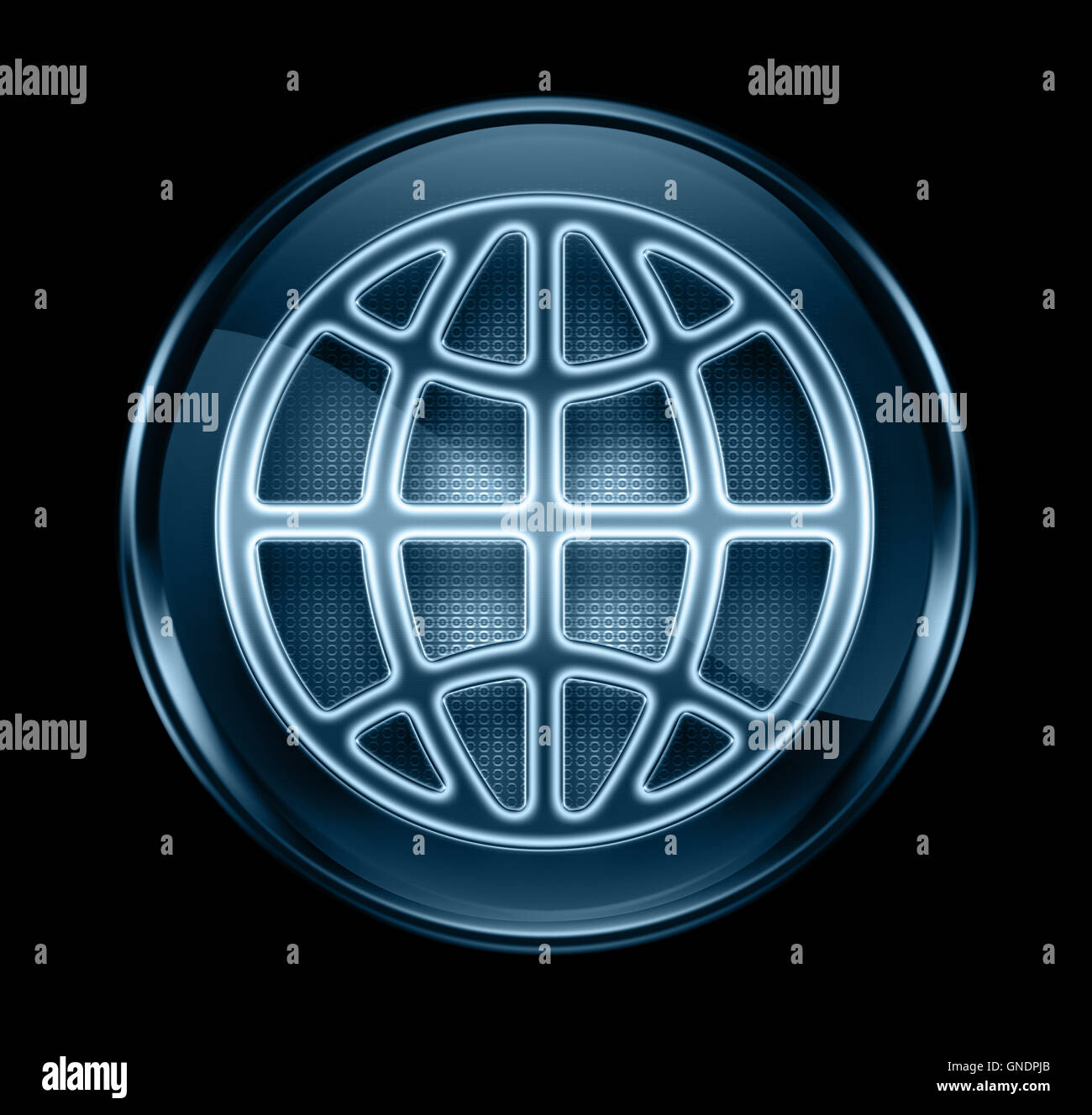 Globe icon dark blue, isolated on black background Stock Photo - Alamy