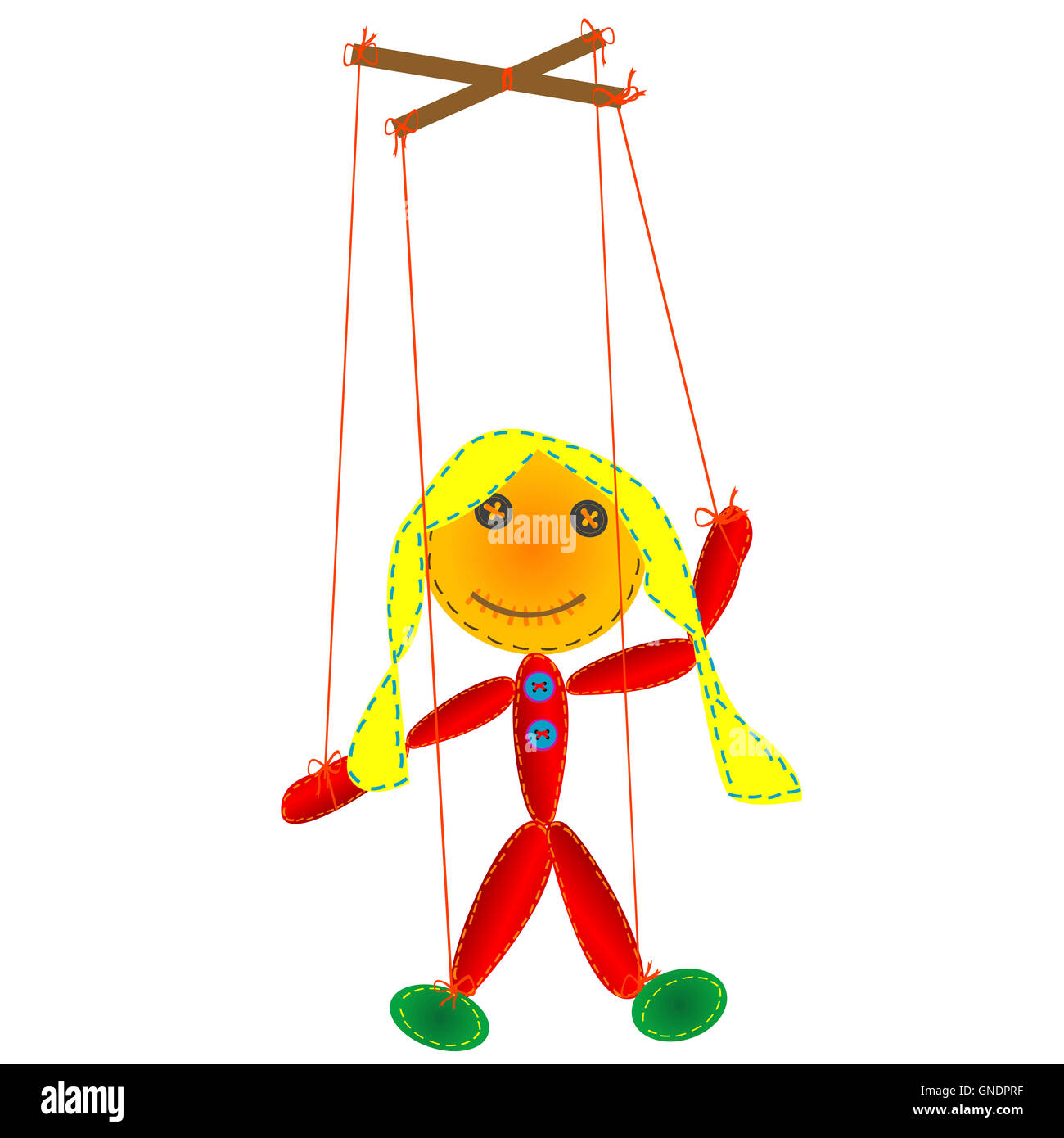 Handmade marionette, puppet on a string Stock Photo - Alamy