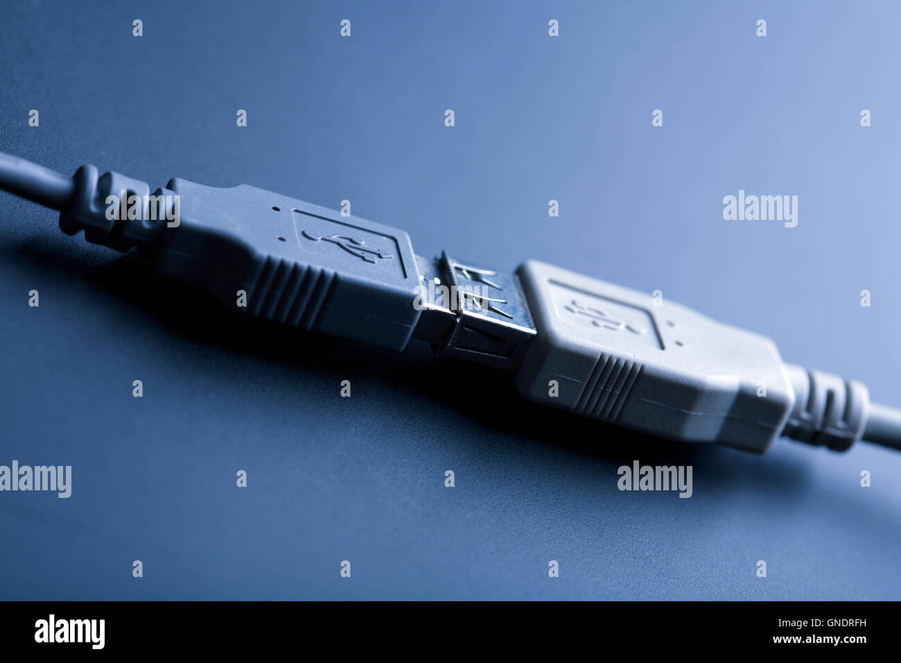 usb cable toned blue Stock Photo Alamy