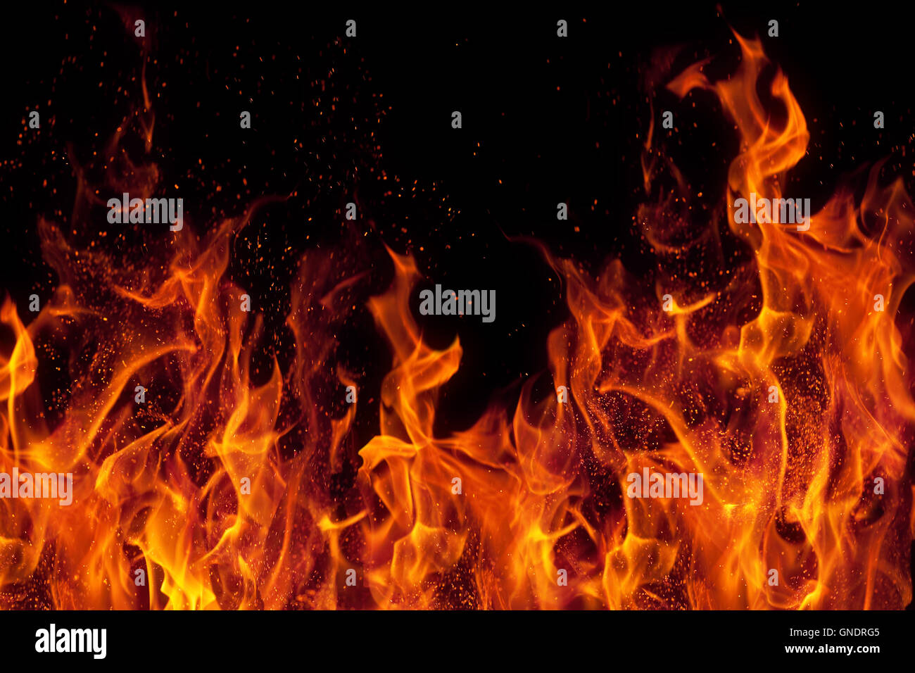 fire isolated over black background Stock Photo