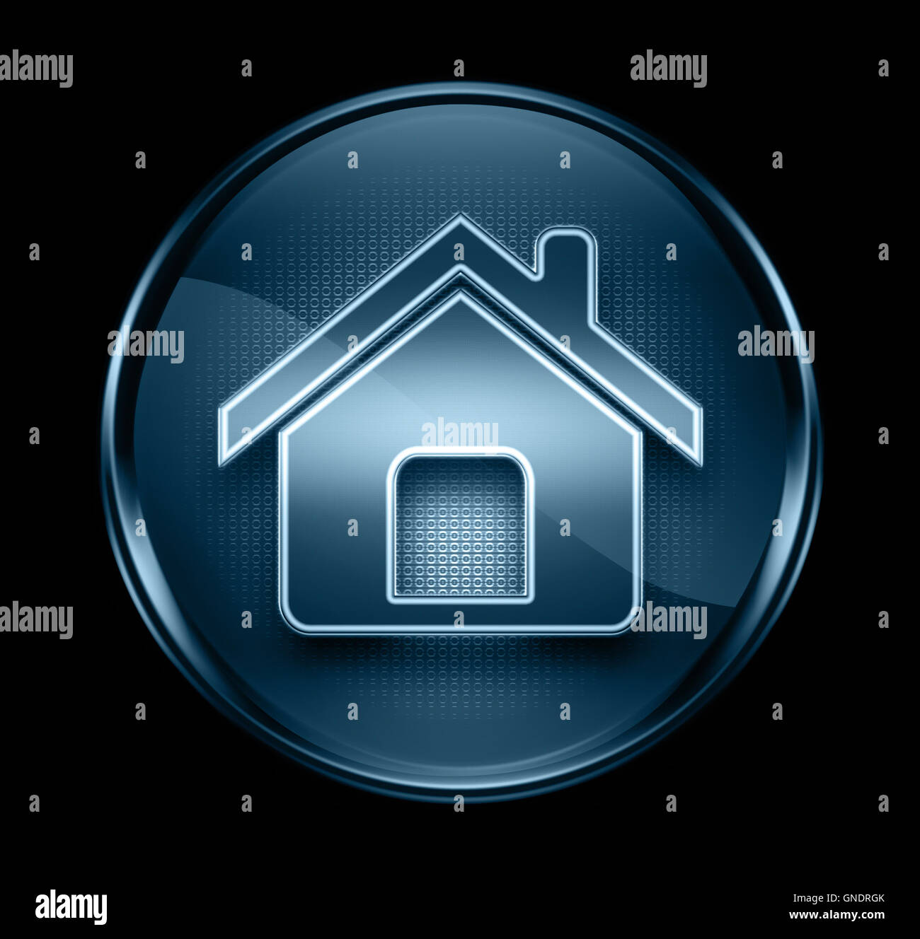 home icon dark blue, isolated on black background Stock Photo