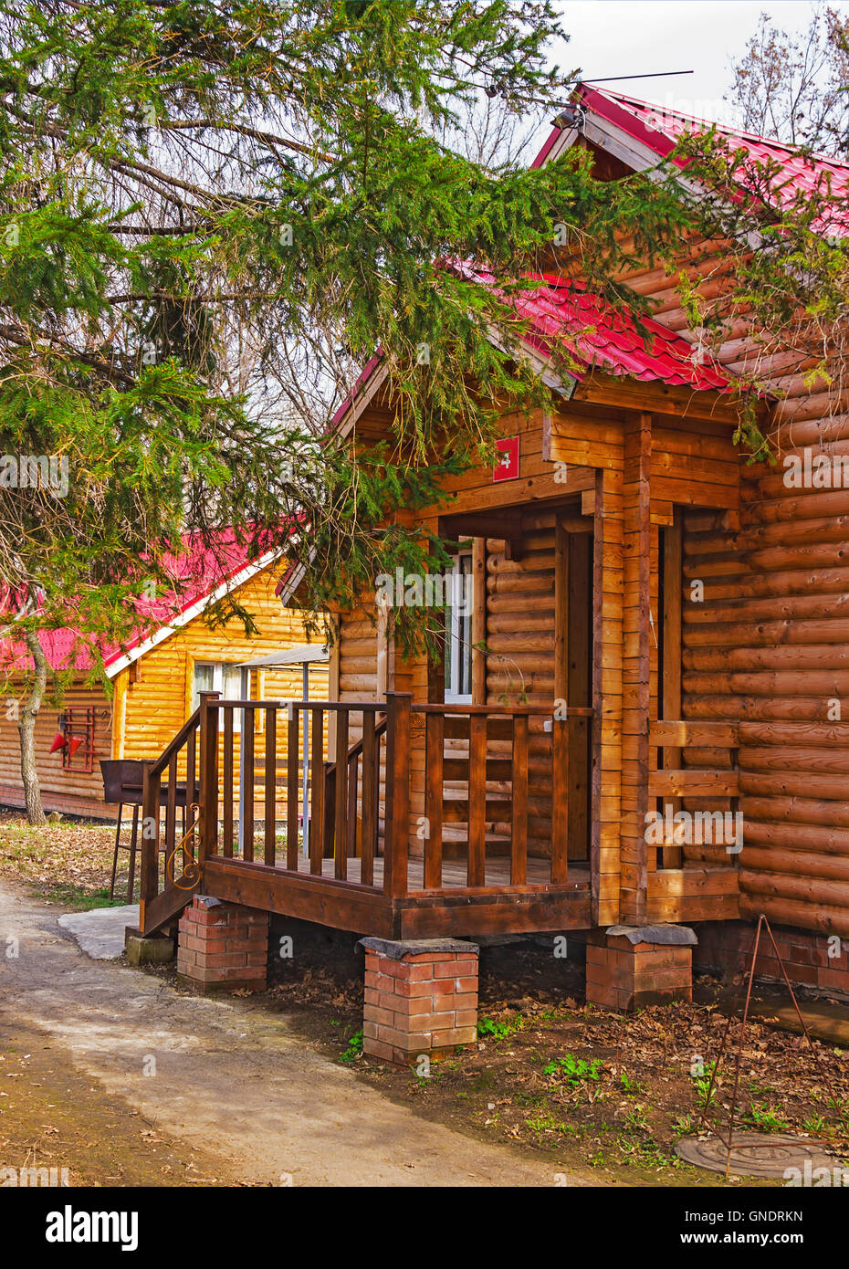porch of wooden cottage in the countryside Stock Photo - Alamy