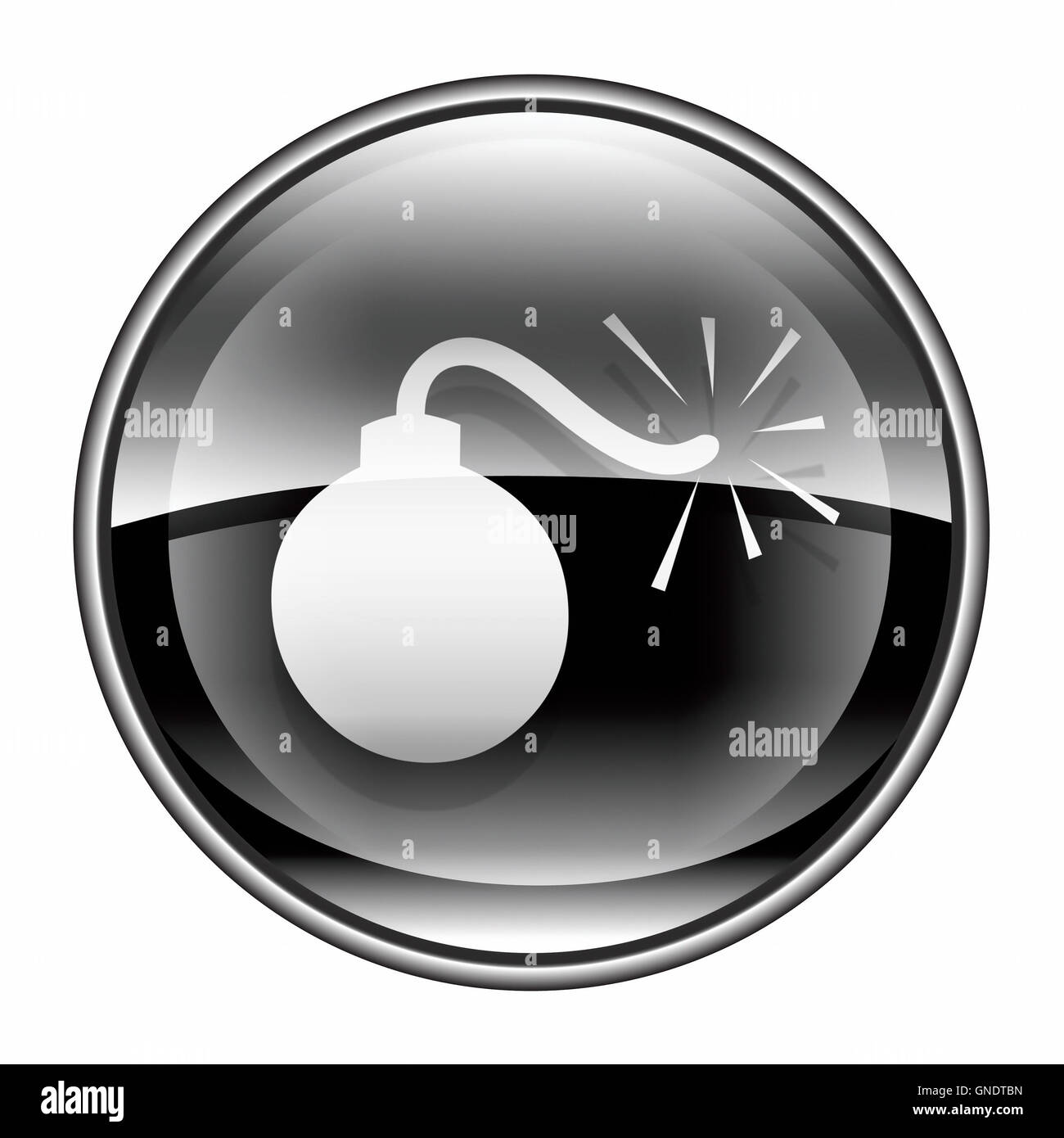 bomb icon black, isolated on white background Stock Photo - Alamy