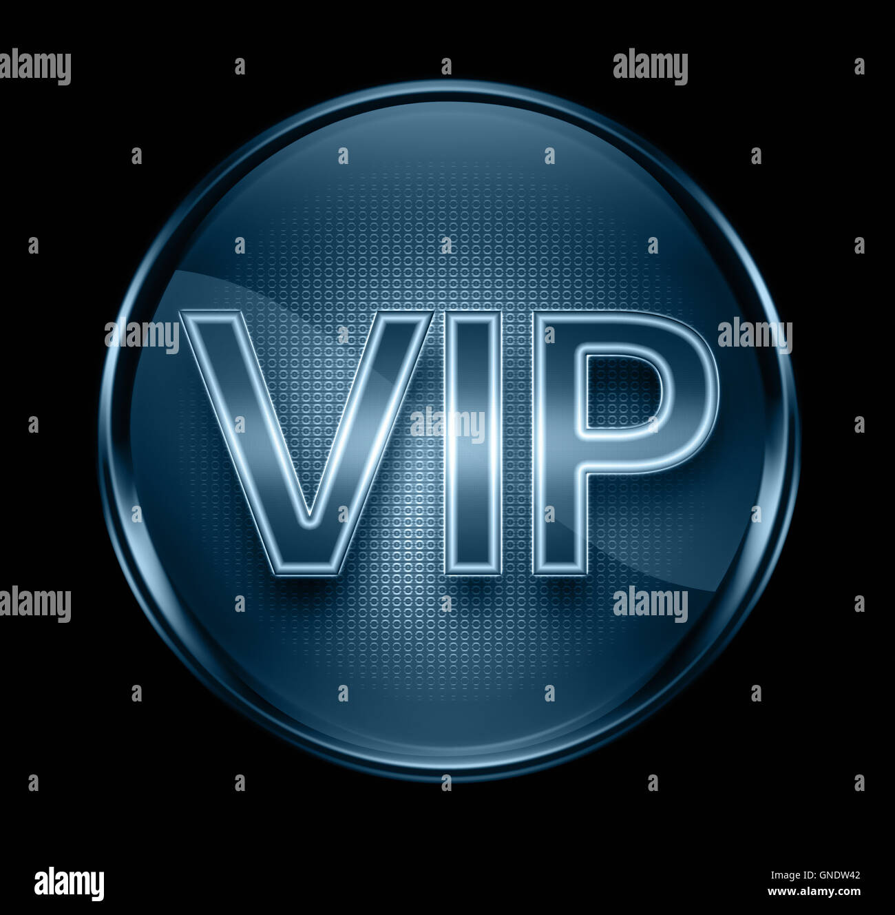 VIP icon blue, isolated on black background Stock Photo - Alamy