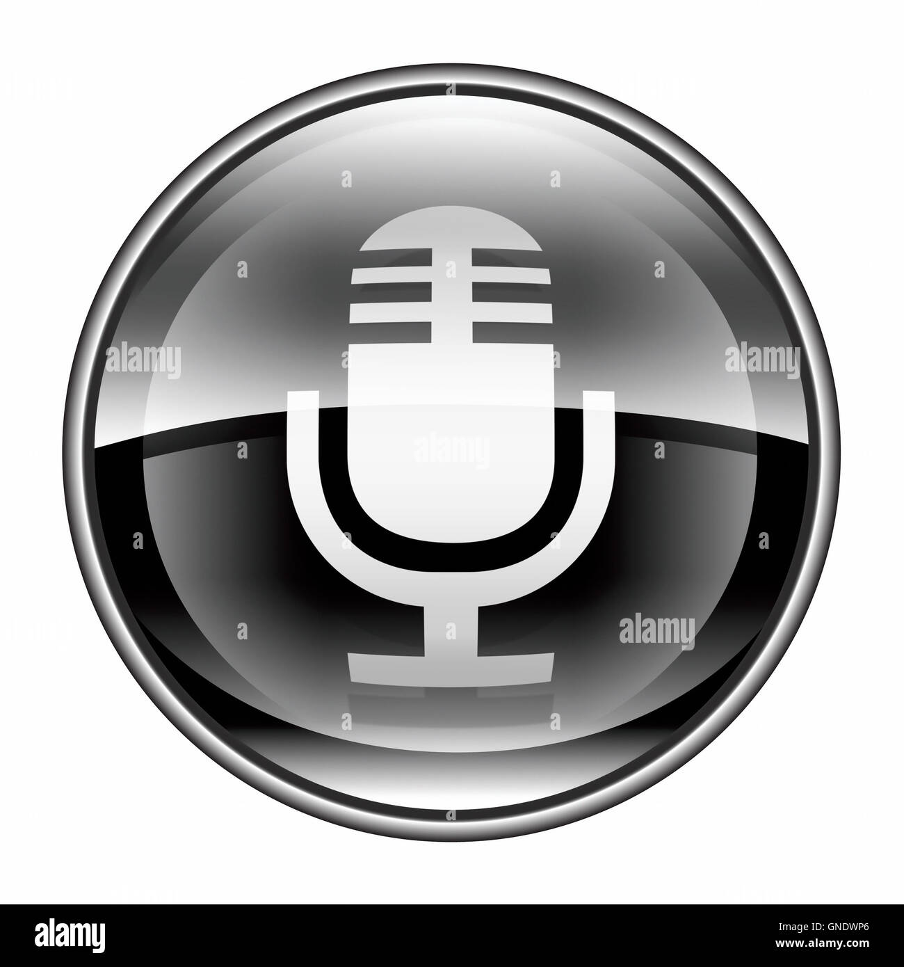 Microphone icon black, isolated on white background Stock Photo - Alamy