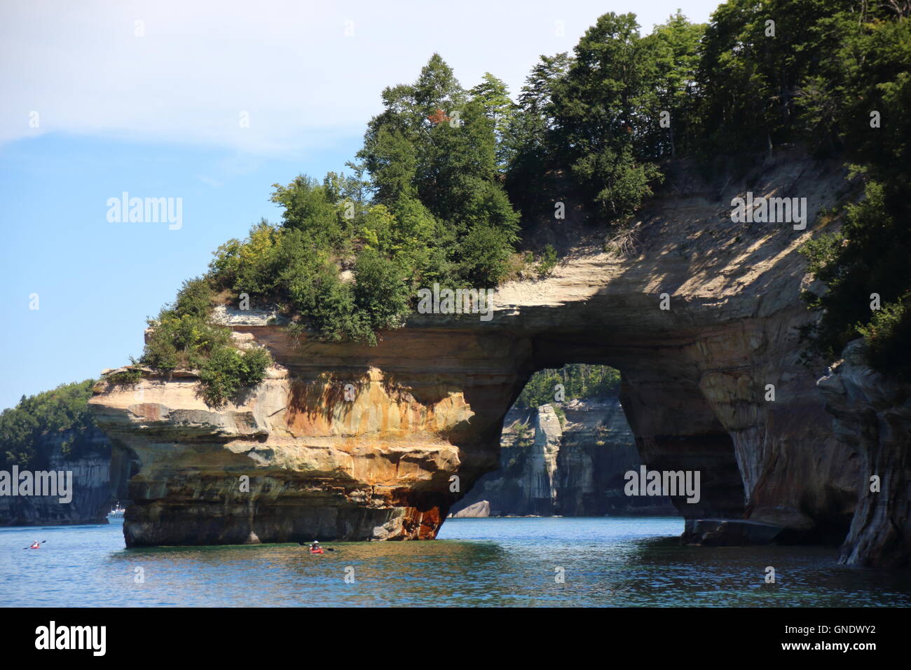 Lover's Leap arc at Pictured Rocks National Park, MI, USA Stock Photo