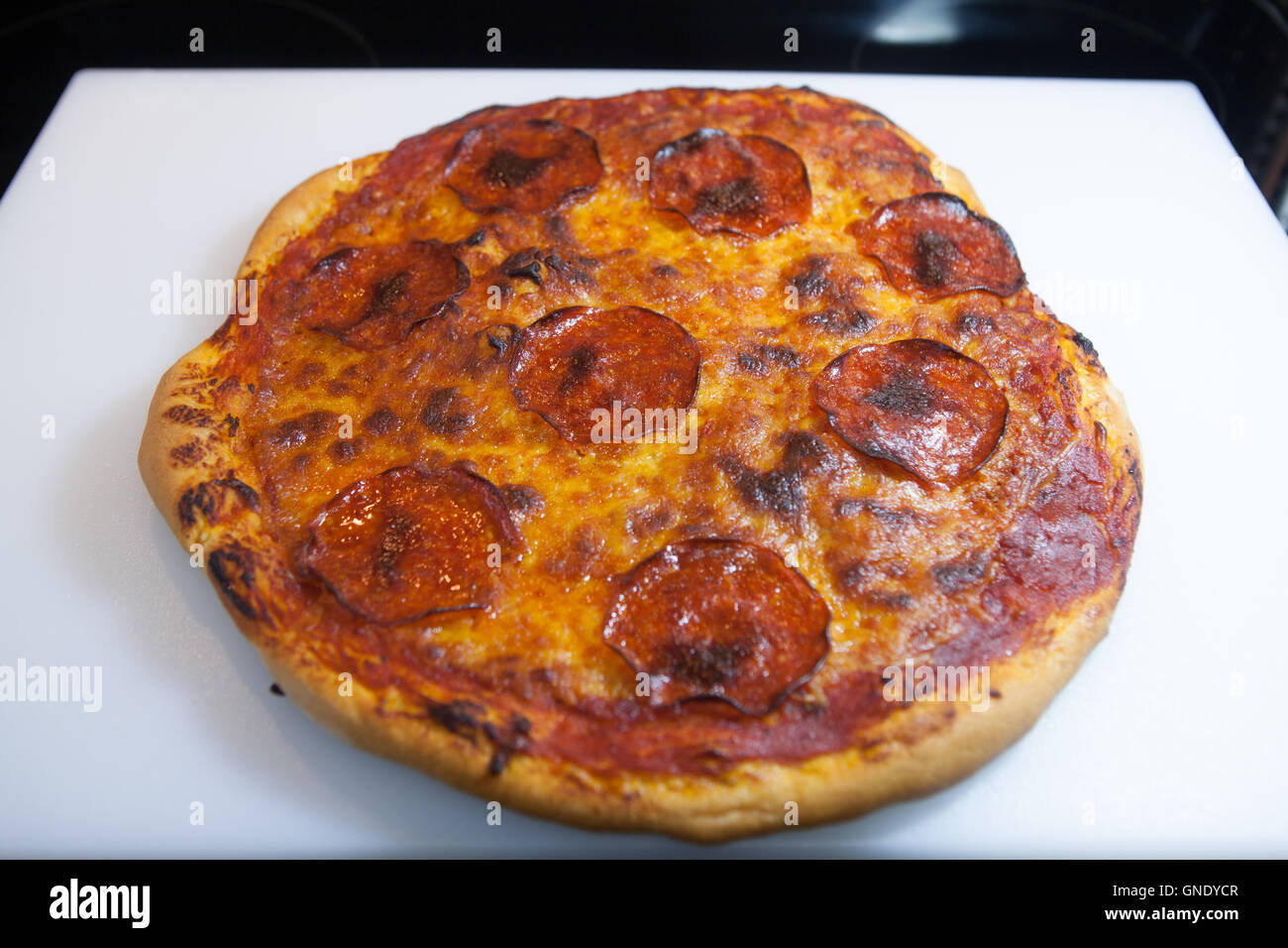 Pepperoni Pizza Stock Photo