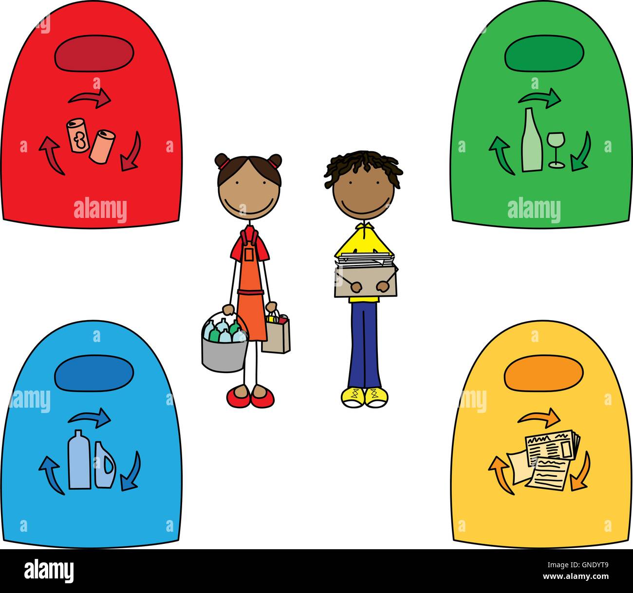 Cartoon boy recycling hi-res stock photography and images - Alamy