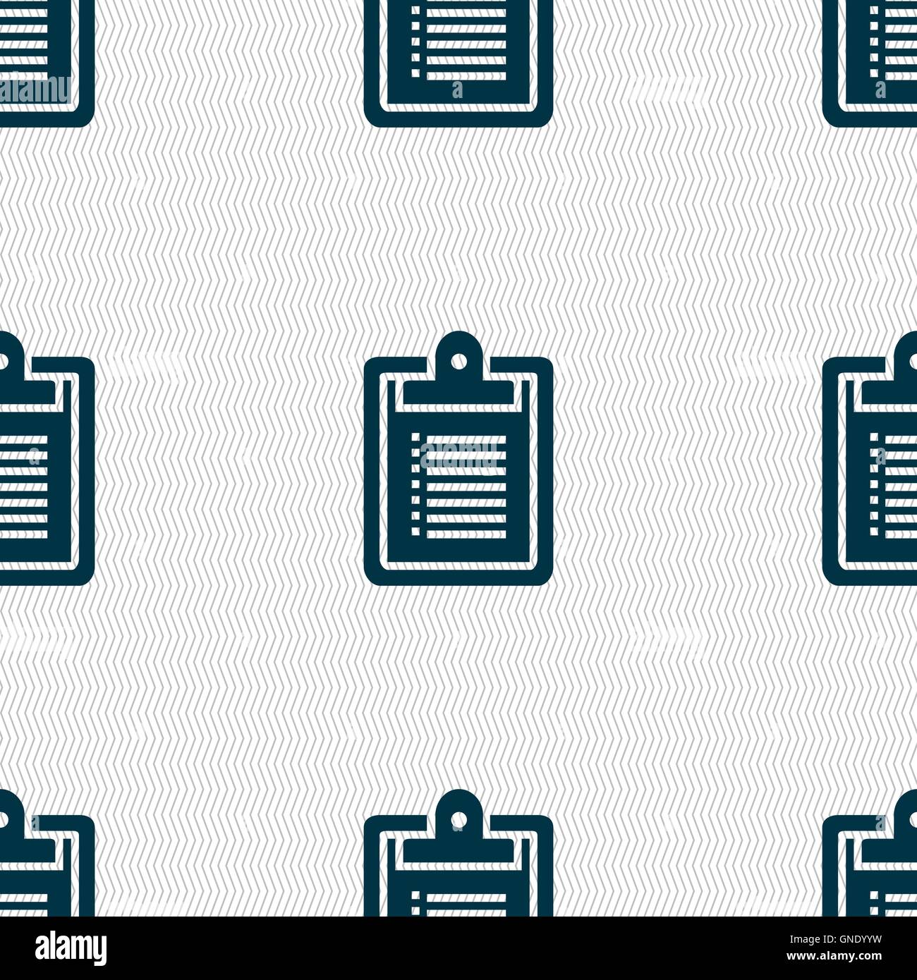 notebook icon sign. Seamless pattern with geometric texture. Vector ...