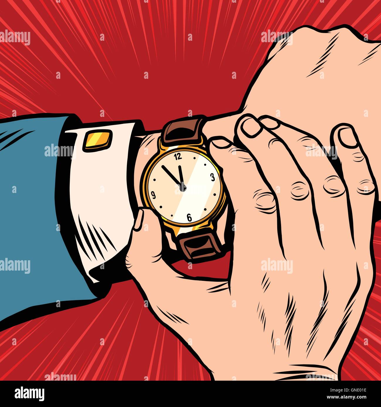 Wrist watch retro pop art Stock Vector