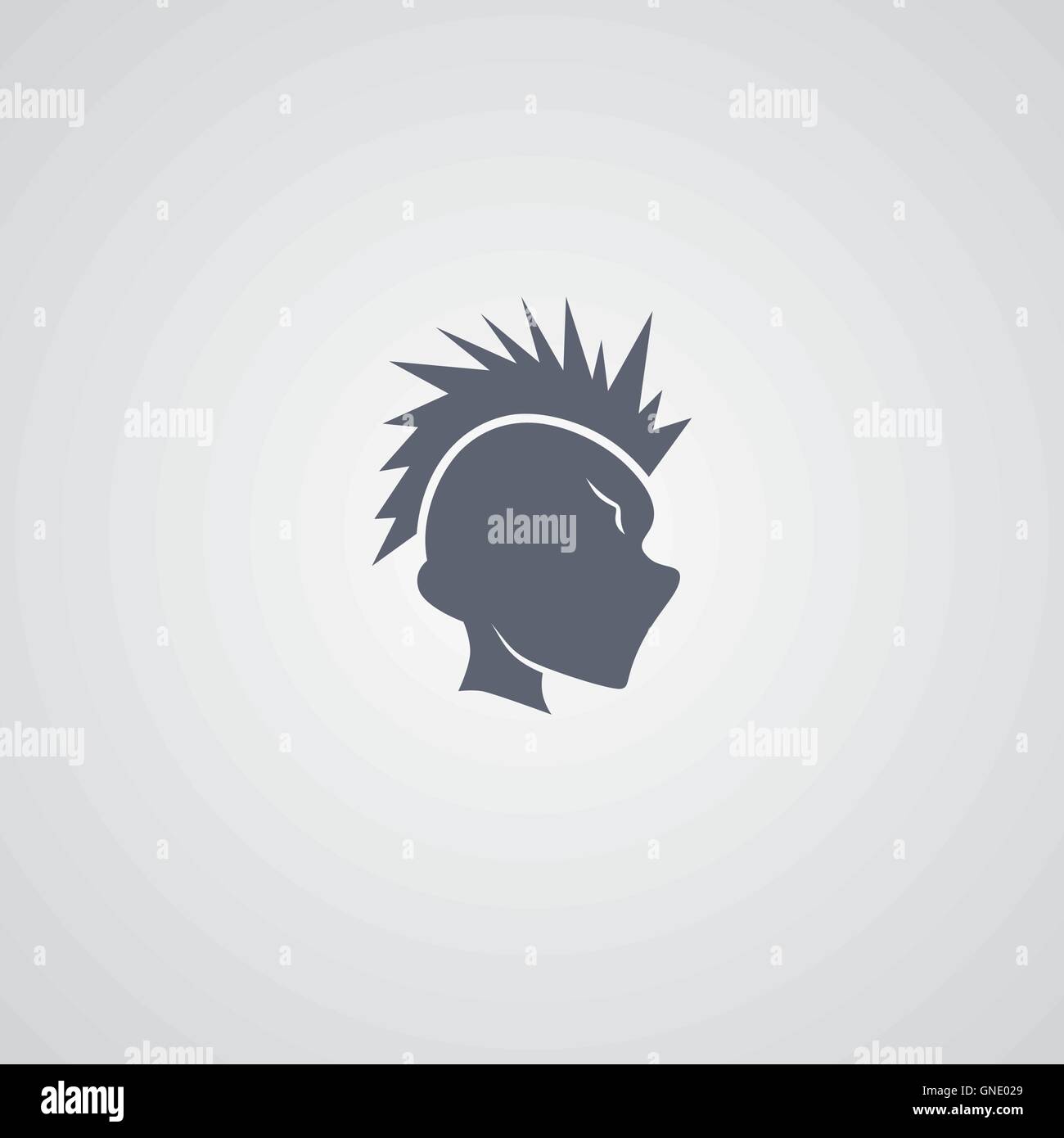 mohawk guy logotype Stock Vector