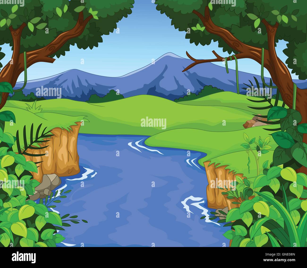 Amazon river Stock Vector Images - Alamy
