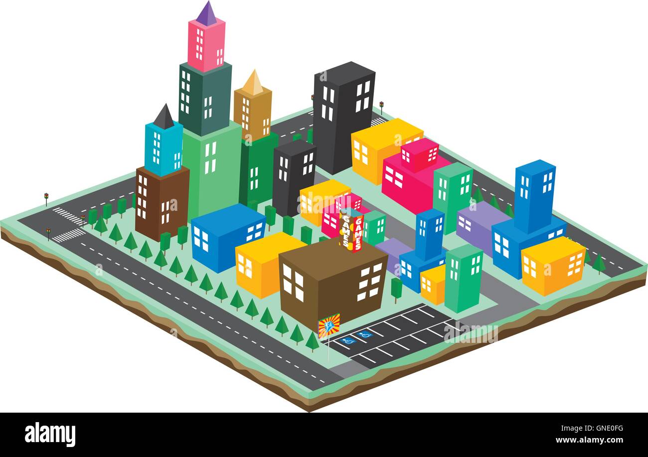 isometric block cartoon world Stock Vector Image & Art Alamy