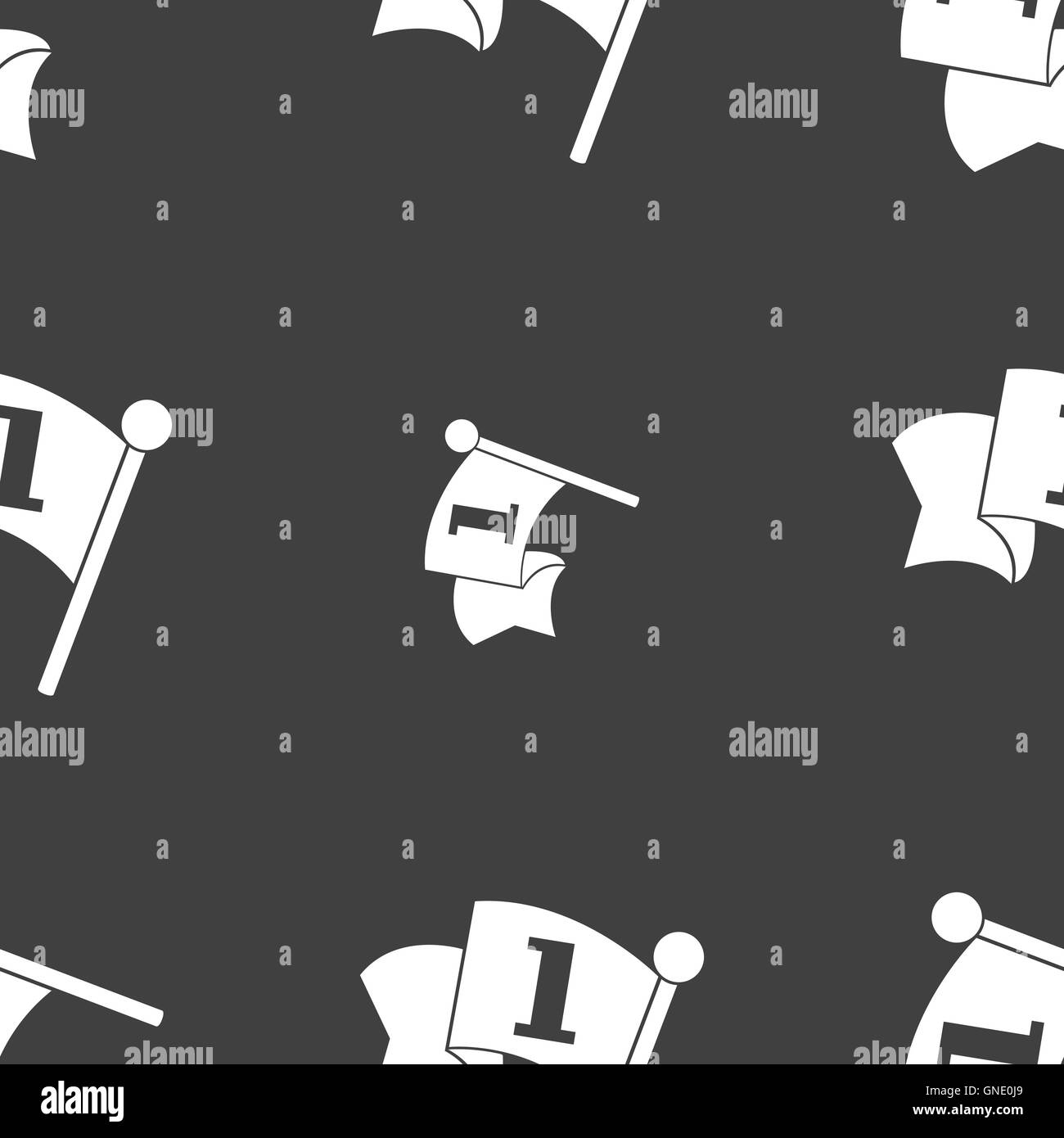 Flag icon sign. Seamless pattern on a gray background. Vector Stock ...