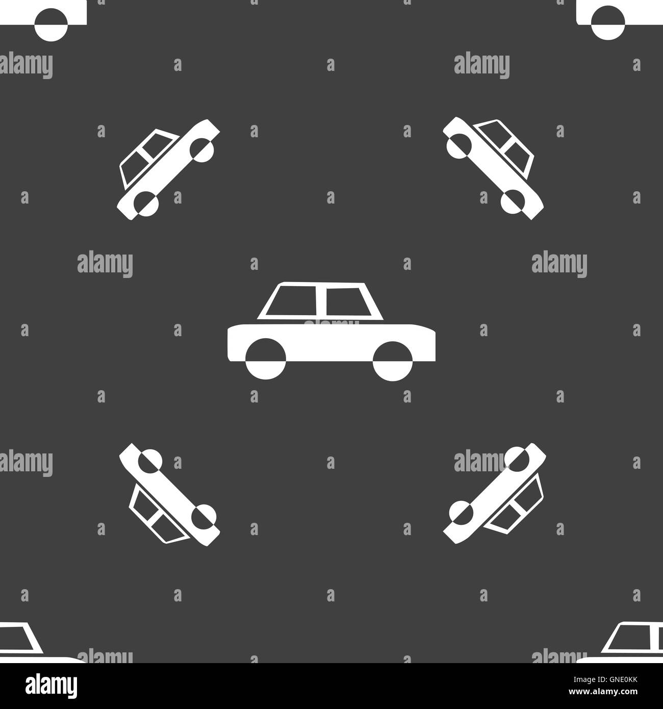 Car icon sign. Seamless pattern on a gray background. Vector Stock ...