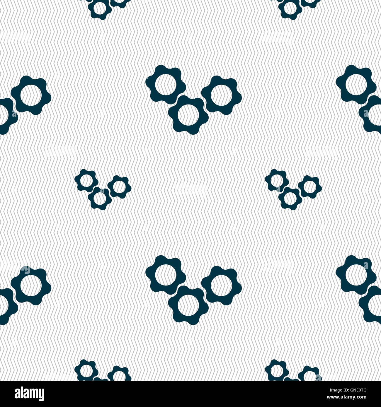 gears icon sign. Seamless pattern with geometric texture. Vector Stock ...